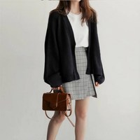 Cute Vintage Style Loose knitted Women's Cardigan - Thumbnail 5