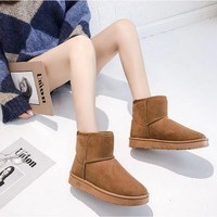 Leopard Print Black and Brown Winter Warm Ankle Boots For Women - Thumbnail 2