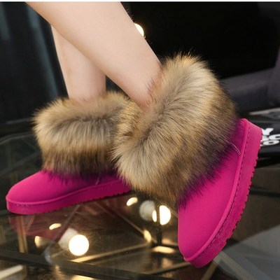 Stylish faux fur winter snow boots - Thumbnail 4