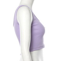 Cute Pastel Purple Heart Button Ribbed Knit Crop Top Causal Tank Top Casual Camisole T-shirt Tee E-Girl Kawaii Korean Japanese Harajuku Streetwear - Thumbnail 7