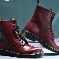 Handmade Burgundy Boot, Men's Chukka Leather Lace Up Ankle Boot, Formal Wear Oxford Boot - Thumbnail 4