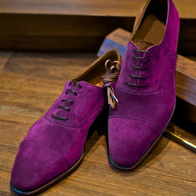 Customize shoes handmade men purple, oxford green designer lace up shoes