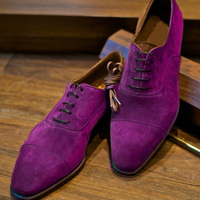 Customize Shoes Handmade Men Purple, Oxford Green Designer Lace Up Shoes - Thumbnail 4
