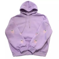  Cute Pastel Purple Strawberry Embroidery Patch Oversized Hoodie Sweater Sweatshirt Pullover Winter E-Girl Kawaii Korean Japanese Harajuku Streetwear - Thumbnail 5