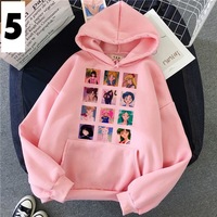 Cute Japanese Anime Girl Cat Cartoon Print Oversized Hoodie  - Thumbnail 6