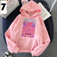 Cute Japanese Anime Girl Cat Cartoon Print Oversized Hoodie  - Thumbnail 8