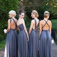 Convertible Mismatch Floor Length Bridesmaid Dresses - Thumbnail 1
