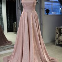 SP1384,2021 Backless Sparkly Spaghetti Straps Side Slits Prom Dress with Pockets - Thumbnail 1