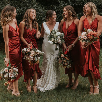 Halter tea length bridesmaid dresses for wedding - Thumbnail 2