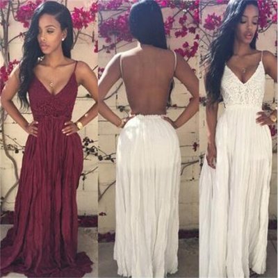 SP1389,Backless Prom Dress,Backless Evening Dress,Boho Prom Dress,Robe De Soirée