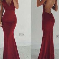SP1390,Backless Prom Dress,Red Prom Dress,Tight Prom Dress,Bodycon Prom Dress - Thumbnail 1