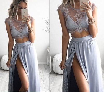SP1403,Lilac Prom Dress,Boho Prom Dress,Two Piece Prom Dress,Formal Dress,Sexy Prom Dress