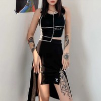Sexy Gothic Black Bodycon High Waist Skirt - Thumbnail 4