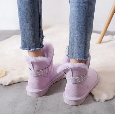 Beautiful Leather Faux Fur Cozy Winter Boots