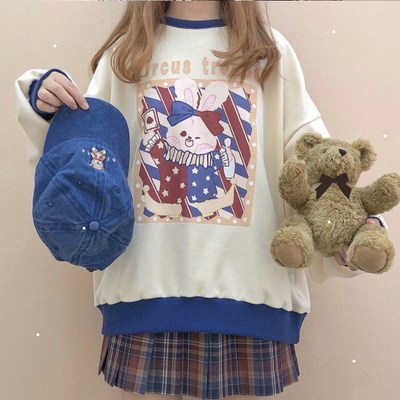 Autumn and winter kawaii printed women's hoodie