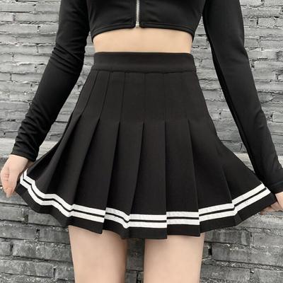 Jk stripe pleated skirt