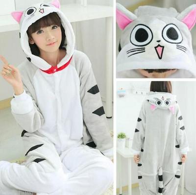 Cute Chis Cat Flannel Onesie Pajama