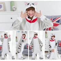 Cute Chis Cat Flannel Onesie Pajama - Thumbnail 1