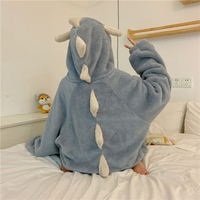 Warm Soft Dinosaur Flannel Nightgown Pajama - Thumbnail 3