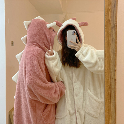 Warm soft dinosaur flannel nightgown pajama