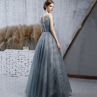 Amazing tulle sequins long ball gown dress formal dress - Thumbnail 7