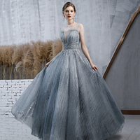 Amazing tulle sequins long ball gown dress formal dress - Thumbnail 1