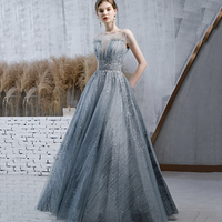 Amazing tulle sequins long ball gown dress formal dress - Thumbnail 2