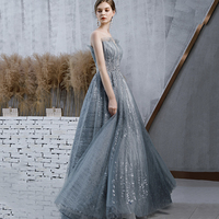 Amazing tulle sequins long ball gown dress formal dress - Thumbnail 6