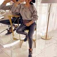 Design Metal Chain Casual Sweater - Thumbnail 1