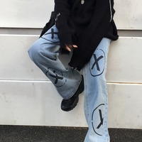 Free Shipping-STREET GOTH "CROSS" JEANS - Thumbnail 3