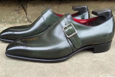 Christmas Hot Sale Price Single Monk Two Tone Brogue Shoes