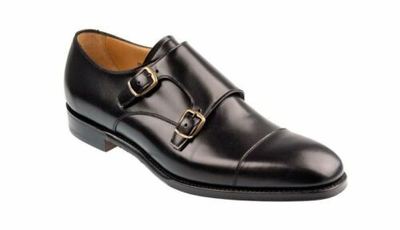 Men Pure Leather Handmade Formal Black Shoes Double Monk Evening Shoes