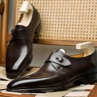 New Hand Stitched Cowhide Leather Goodyear welted Monk shoes for men - Thumbnail 4