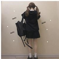 Anime Girl Cartoon Print Graphic White long Sleeve Hoodie Sweater Sweatshirt Pullover Top E-Girl Kawaii Korean Japanese Harajuku Streetwear - Thumbnail 7