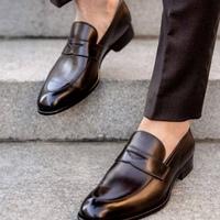 Decent Black Loafer Handmade Leather Shoes - Thumbnail 1