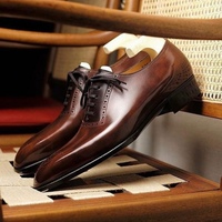 Classic Brown Leather Oxfords Brogue Shoes,Handmade Limited Edition Shoes For Men - Thumbnail 1