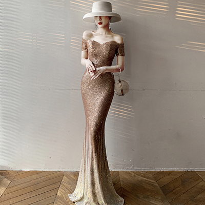 Mermaid sequins long prom dress evening dress - Thumbnail 4