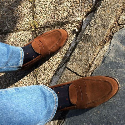 New Handmade Brown Loafer Men's Suede Casual Wear Shoes