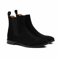 Handmade Adults Black color Suede Chelsea boots, Men ankle boots, Men Limited Edition Boot - Thumbnail 1