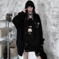 Black Punk Devil Ears Hoodie - Thumbnail 3