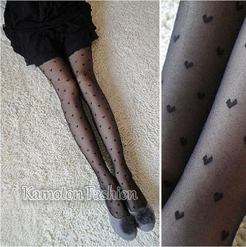Heart Pattern Pantyhose Tights Stocking