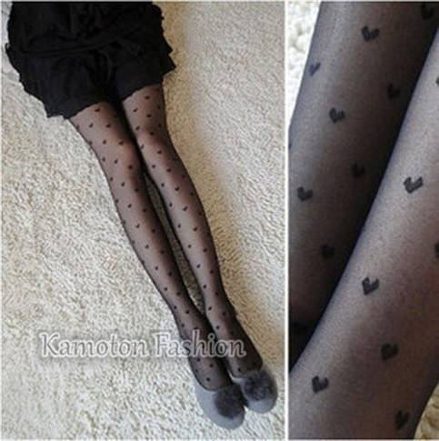 Heart Pattern Pantyhose Tights Stocking
