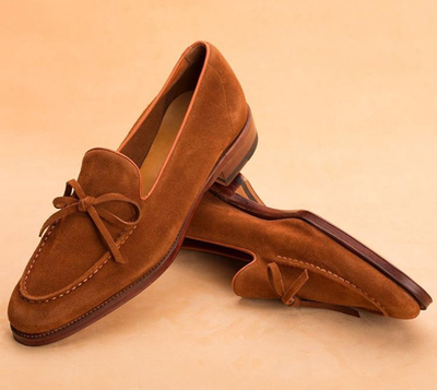 Classic Premium Brown Color Suede Leather Fashion Tassel Loafer Christmas Shoes