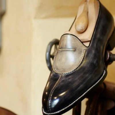 Elegant black gray split toe loafer handmade moccasin shoes