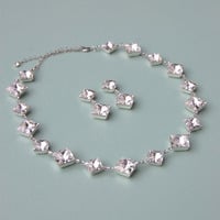  Wedding Art Deco Necklace Earring Necklace Set In Princess Squares: Luxe in Bloom - Thumbnail 1