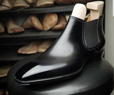 New Handmade Cowhide Genuine Leather Chelsea Boots for men