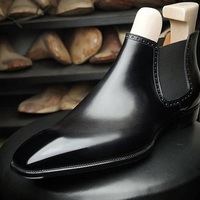 New Handmade Cowhide Genuine Leather Chelsea Boots for men - Thumbnail 1