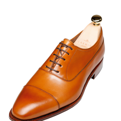 Handmade brown cap toe vintage real leather lace up shoes for men - Thumbnail 5