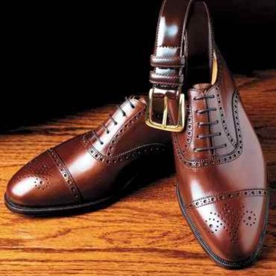 Christmas sale oxfords mahogany semi brogue men's handmade favorite balmoral leather dress shoes - Thumbnail 5