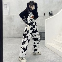 Harajuku Girl Cow Print Casual Jumpsuit - Thumbnail 1